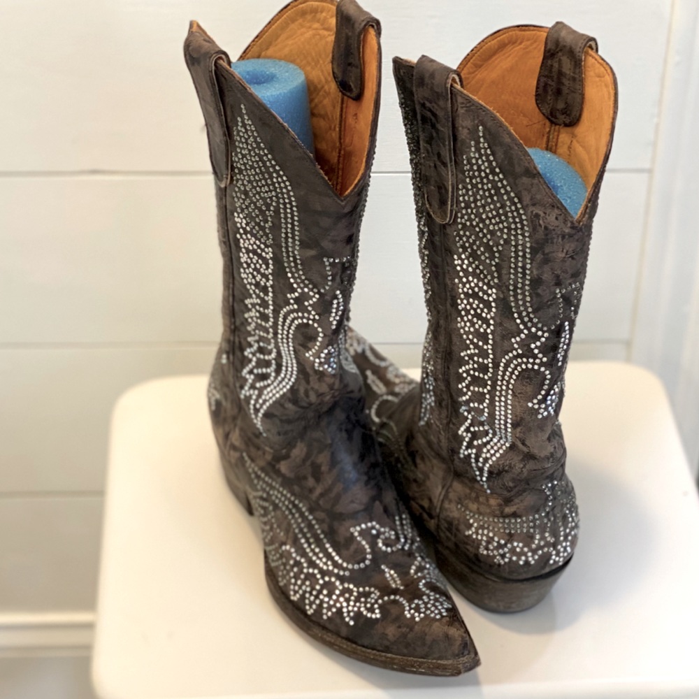 Black Old Gringo Swarovski crystal Eagle boots